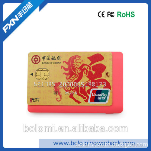 2015 New product Ultra-thin 9mm credit card power bank, micro usb battery charger, slim power bank